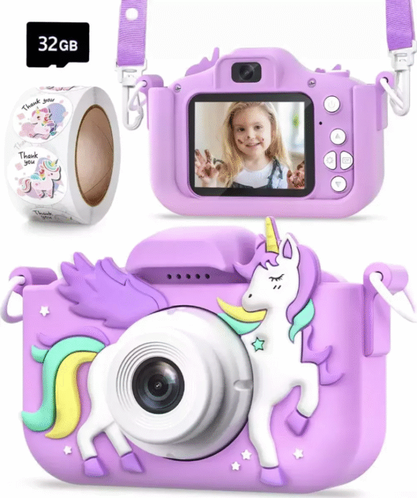 Camara Digital Infantil c Funda + Colgante Recargable Unicornio Lambo Tech - Image 2